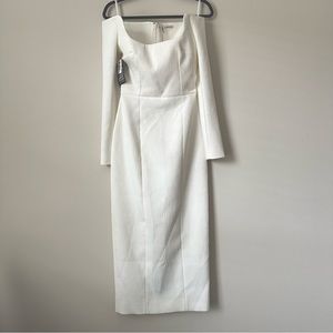 Emilia Wickstead Birch off-the-shoulder cloqué midi dress size US 4